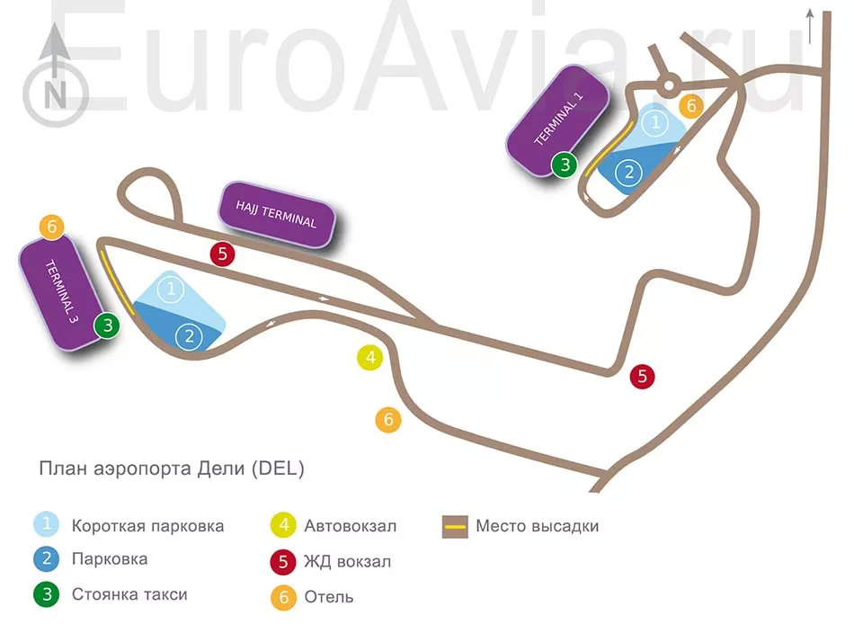 план аэропорта Дели