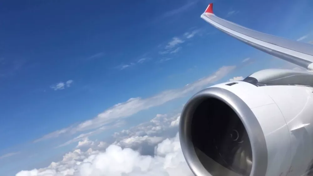 Вид из окна самолета Air Mauritius