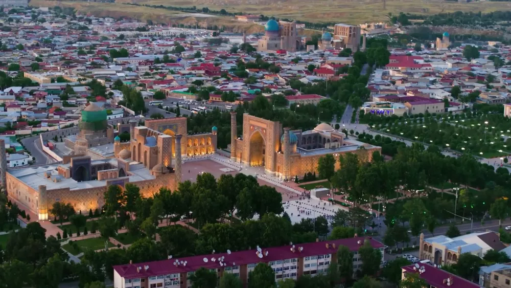 Панорама Самарканда с высоты птичьего полета