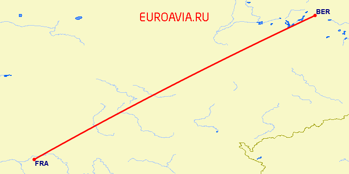перелет Франкфурт на Майне — Берлин на карте