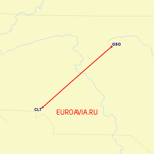 перелет High Point — Шарлотт на карте