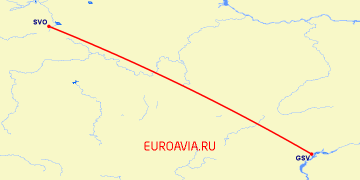 перелет Саратов — Москва на карте