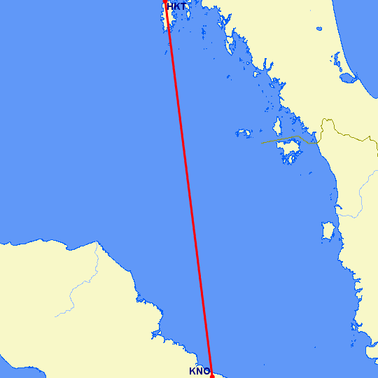 перелет Пхукет — Медан на карте