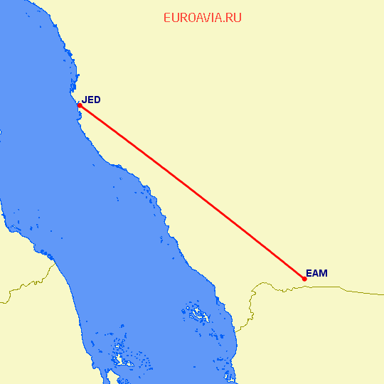 перелет Джедда — Неджран на карте