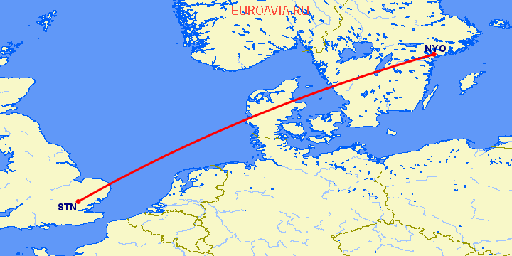 перелет Стокгольм — Лондон на карте