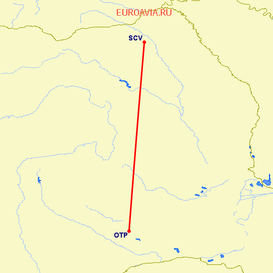 перелет Бухарест — Сучава на карте