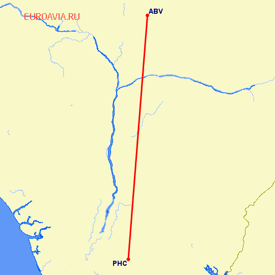 перелет Port Harcourt — Абуджа на карте