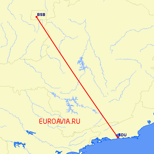 перелет Рио Де Жанейро — Бразилия на карте