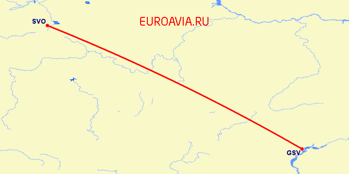 перелет Москва — Саратов на карте