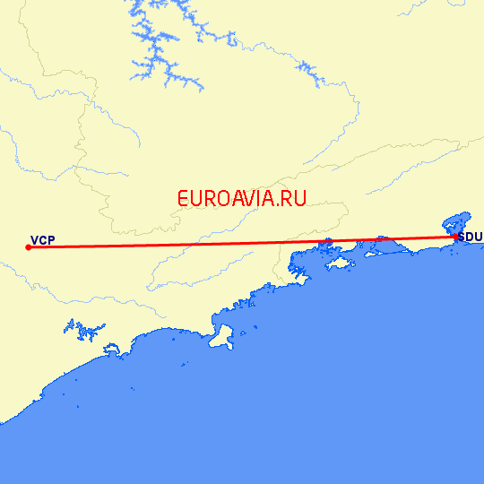 перелет Сан Паулу — Рио Де Жанейро на карте