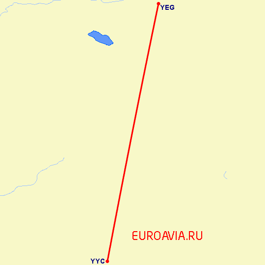 перелет Эдмонтон — Калгари на карте