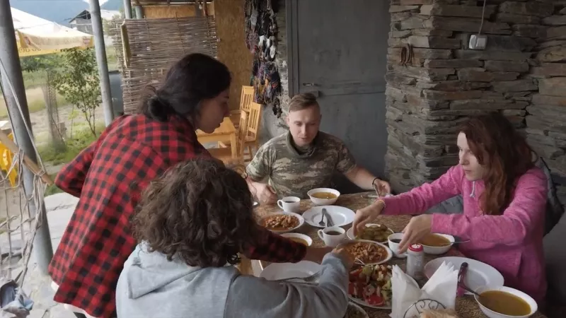 Совместный обед в гостинице