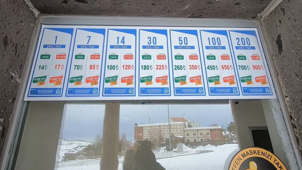 Цены на горнолыжном курорте Эрджиес